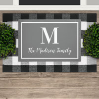 Elegant Charcoal Gray Custom Monogram Initial