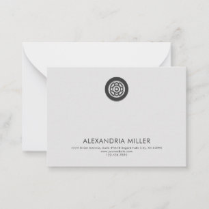 Elegant Charcoal Grey Business Note Card