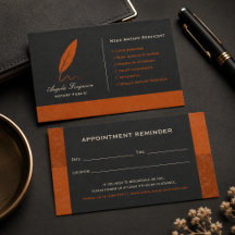 Elegant Charcoal Orange Notary Public