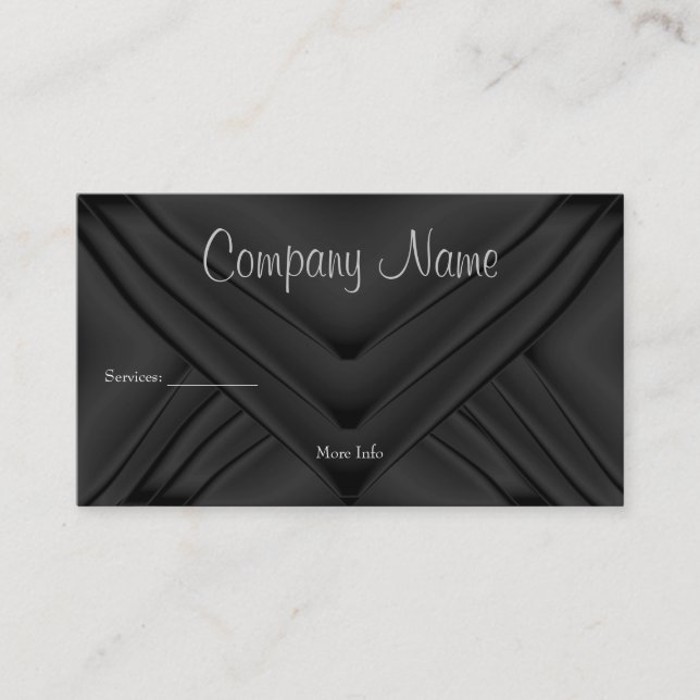 Elegant Charcoal Silk Purse Company Business Card (Front)