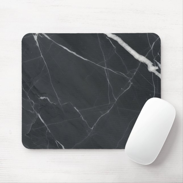 Elegant Charcoal Stone Texture Office Desk Mouse Mat (With Mouse)