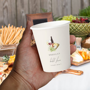 Elegant Charcuterie Wine & Cheese Bridal Shower Paper Cups