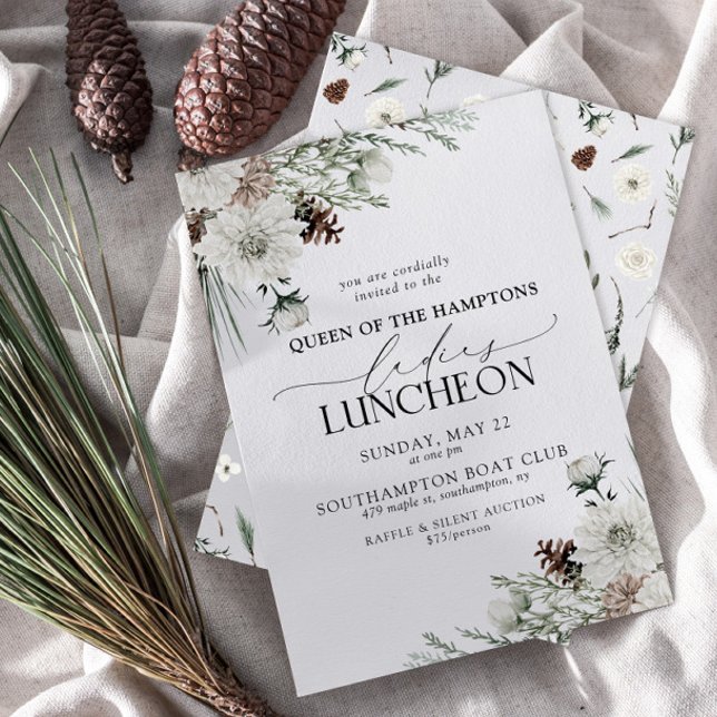 Elegant Charity Lunch Watercolor Winter Invitation (Creator Uploaded)