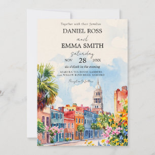 Elegant Charleston South Carolina Wedding Invitation
