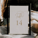 Elegant Charm 5x7 Ivory Gold Wedding Table Numbers<br><div class="desc">These elegant charm 5x7 ivory and gold wedding table numbers are perfect for a simple wedding. The modern minimalist design features timeless vintage cream and gold romantic calligraphy with bohemian fairytale style. The table numbers print on the front and back (double-sided). Customise and add each table number that you need...</div>