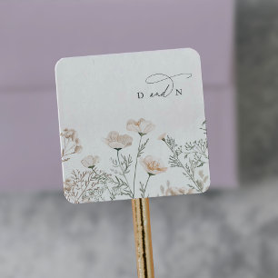 Elegant Charm Garden Wedding Envelope Seal Sticker
