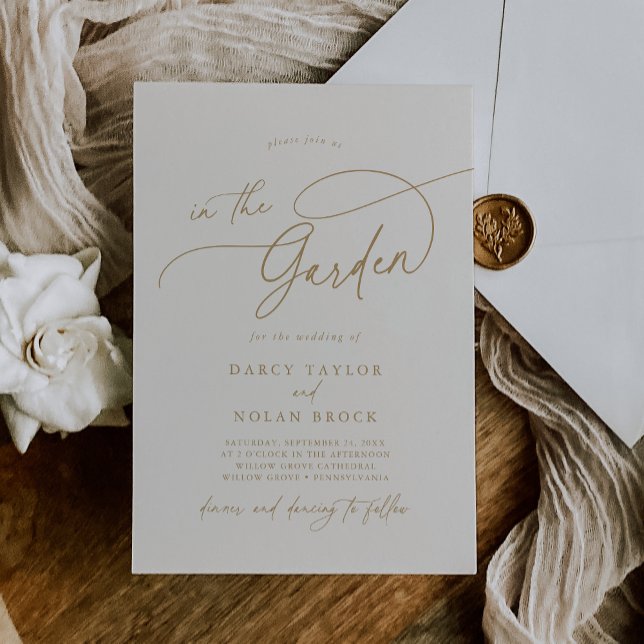 Elegant Charm Ivory Garden Wedding Invitations (Creator Uploaded)