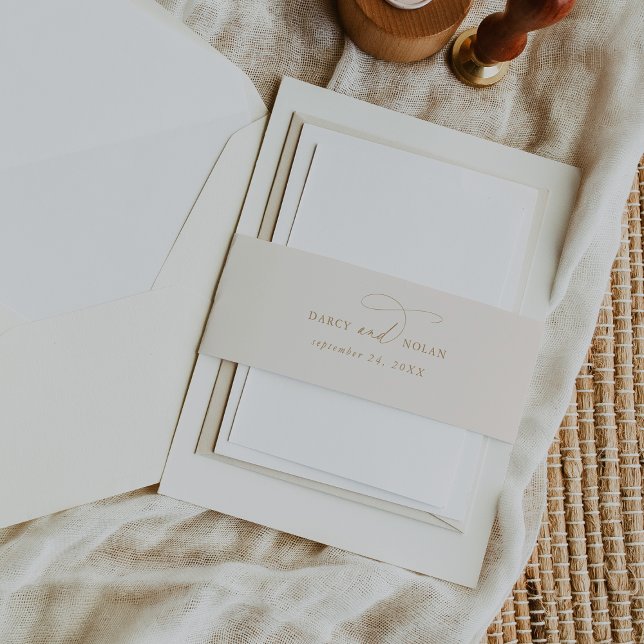 Elegant Charm Ivory Wedding Invitation Belly Band (Creator Uploaded)