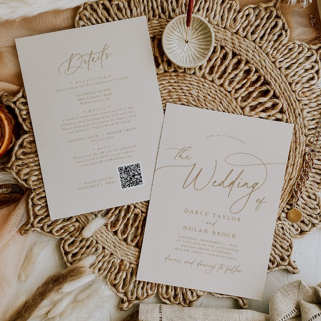 Elegant Charm Ivory Wedding Invitations with RSVP (Creator Uploaded)