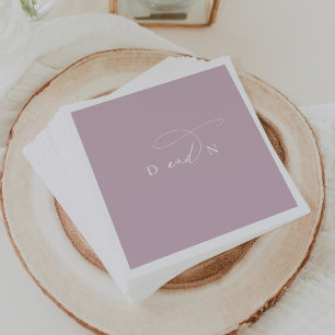 Elegant Charm Lilac Pink Monogram Wedding Napkin