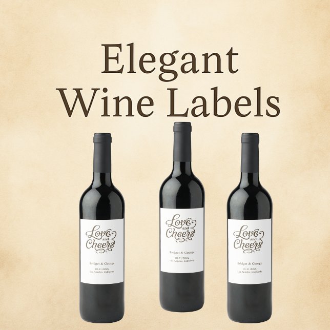 Elegant Charm Love and Cheers  Wine Label (Creator Uploaded)