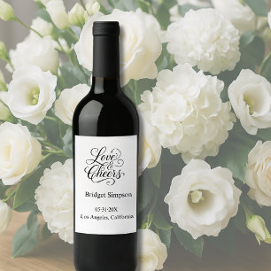 Elegant Charm Love and Cheers  Wine Label