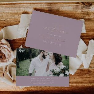 Elegant Charm Pink Rose Gold Foil Save the Date