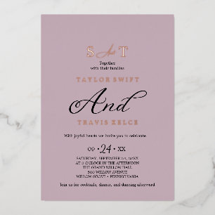 Elegant Charm Pink & Rose Gold Foil Wedding