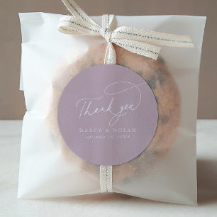 Elegant Charm Pink Wedding Thank You Stickers