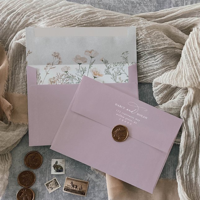 Elegant Charm Pink Wildflower Wedding Envelopes (Creator Uploaded)