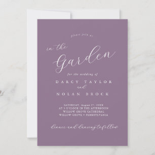 Elegant Charm Purple Garden Wedding Invitations