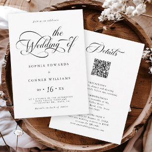 Elegant Charm Script Wedding All in One Invitation