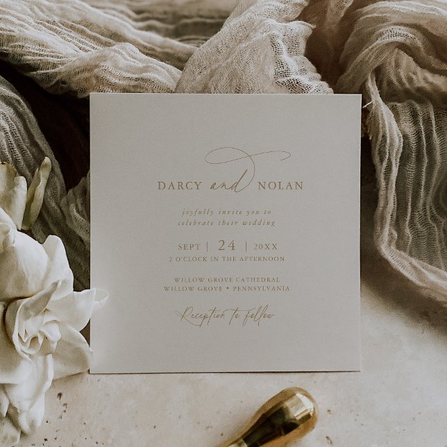 Elegant Charm Square Ivory Wedding Invitations (Elegant Charm Square Ivory Wedding Invitations)