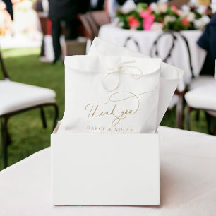 Elegant Charm White and Gold Wedding Favour Bags