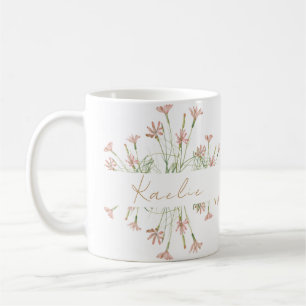 Elegant Charm Wild Flower Wedding Coffee Mug