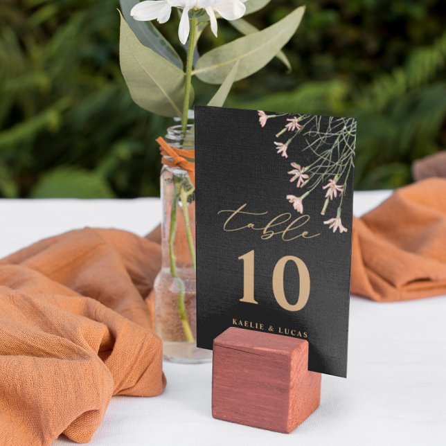 Elegant Charm Wild Flower Wedding Table Number (Creator Uploaded)