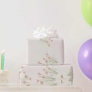 Elegant Charm Wild Flower Wedding Wrapping Paper