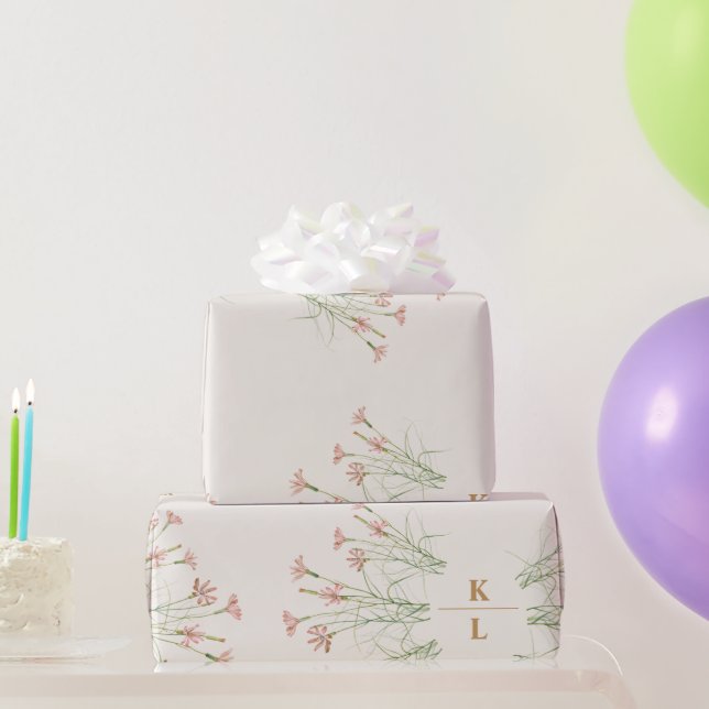 Elegant Charm Wild Flower Wedding Wrapping Paper (Party Gifts)