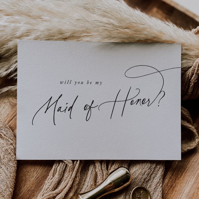 Elegant Charm Will You Be My Maid of Honour Card (Elegant Charm Will You Be My Maid of Honor Card)
