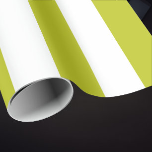Elegant Chartreuse and White Striped Pattern Wrapping Paper