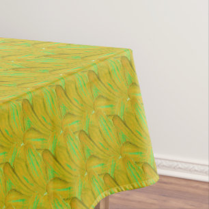 Elegant Chartreuse Green Floral Pattern Tablecloth