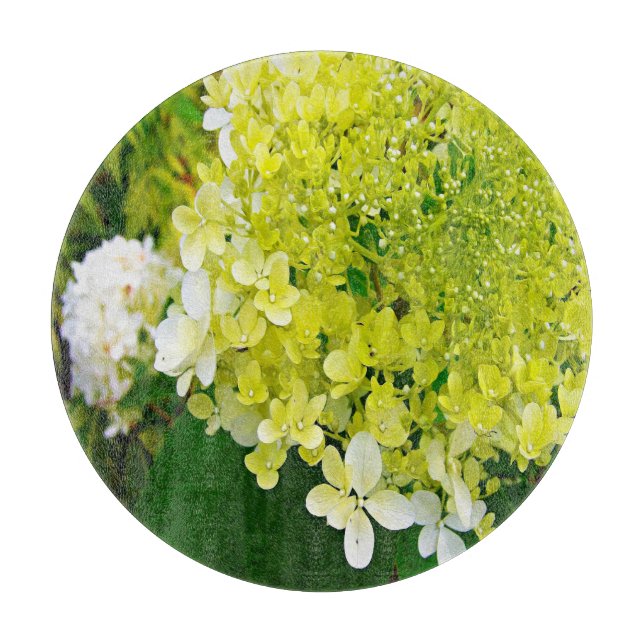 Elegant Chartreuse Green Limelight Hydrangea Cutting Board (Front)