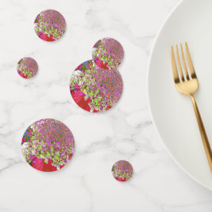 Elegant Chartreuse Green, Pink and Blue Hydrangea Confetti
