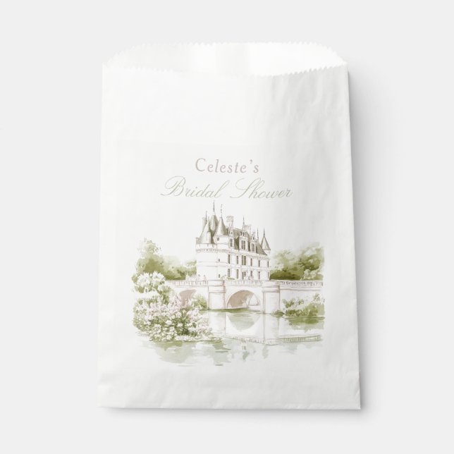 Elegant Chateau French Romance Bridal Shower  Favour Bags (Front)