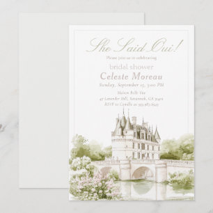 Elegant Chateau French Romance Bridal Shower Invitation