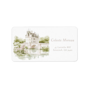 Elegant Chateau French Romance Bridal Shower Label