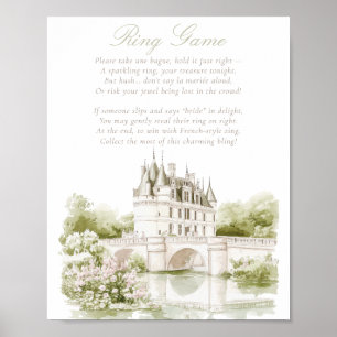 Elegant Chateau French Romance Ring Game Bridal Poster