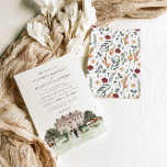 Elegant Chateau | Watercolor English Manor Wedding Invitation<br><div class="desc">Featuring watercolor illustrations of an equestrian English manor, and greenery landscape with elegant typefaces. This vintage-inspired wedding invitation is perfect for spring, autumn and garden weddings. Add your custom wording to this design by using the "Edit this design template" boxes on the right-hand side of the item, or click the...</div>