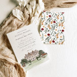 Elegant Chateau | Watercolor English Manor Wedding Invitation<br><div class="desc">Featuring watercolor illustrations of an equestrian English manor, and greenery landscape with elegant typefaces. This vintage-inspired wedding invitation is perfect for spring, autumn and garden weddings. Add your custom wording to this design by using the "Edit this design template" boxes on the right-hand side of the item, or click the...</div>