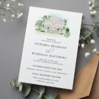Elegant Chateau | Watercolor Manor Wedding