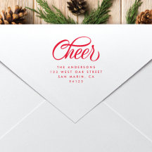 Elegant Cheer Script Christmas Return Address
