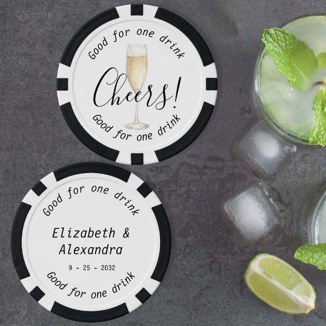 Elegant Cheers Champagne Drink Wedding Poker Chips (Elegant Cheers Champagne Drink Wedding Poker Chips)