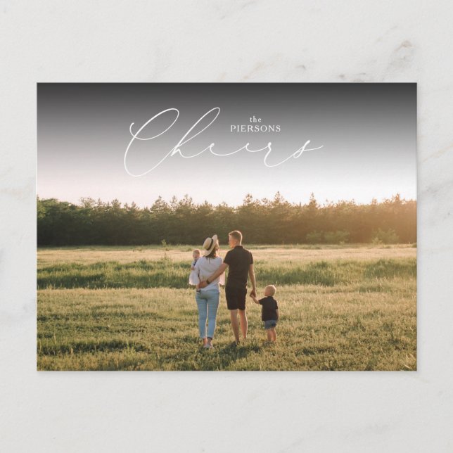 Elegant Cheers New Years Card Landscape Postcard (Front)
