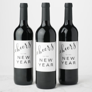 Elegant Cheers New Year's Eve Party Wine Label