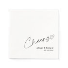 Elegant Cheers Personalised Wedding Napkins