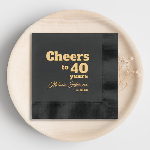 Elegant Cheers to 40 Years 40th Birthday Foil Napkins