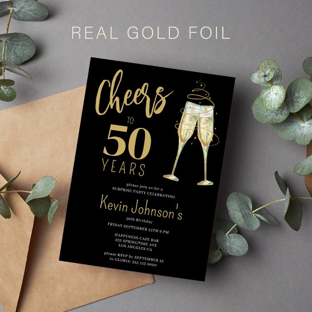 Elegant cheers to 50 years 50th birthday party (Creator Uploaded)