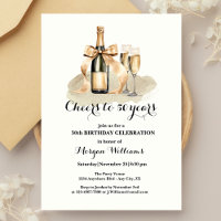 Elegant Cheers to 50 Years Champagne 50th Birthday