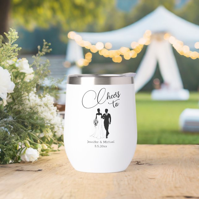 elegant cheers wedding couple minimalist modern (Wedding)