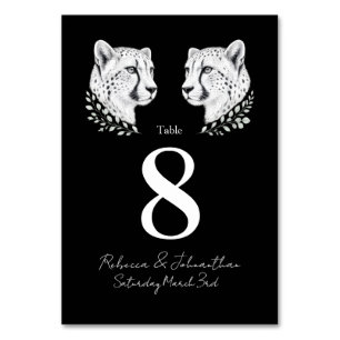 Elegant Cheetah Modern Wedding Reception Decor Table Number